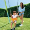 Intex 44113 - Altalena con Seggiolino Intercambiabile, Acciaio, Verde e Azzurro, 170x235x200 cm