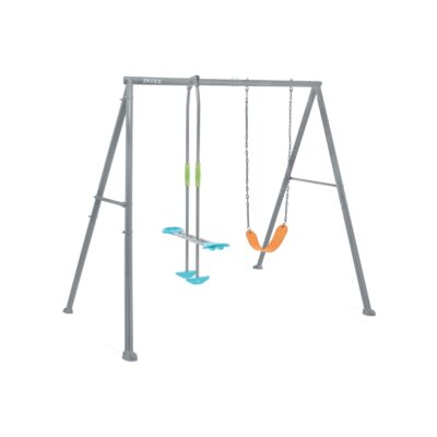 Intex 44122 - Altalena con Seggiolino e Dondolo, Acciaio, Grigio, 249x249x203 cm