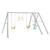 Intex 44131 - Altalena con Due Seggiolini, Dondolo e Trapezi, Acciaio, Grigio, 465x249x203 cm