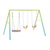 Intex 44133 - Altalena con Due Seggiolini e Dondolo Nido, Acciaio, Verde e Azzurro, 343x235x200 cm
