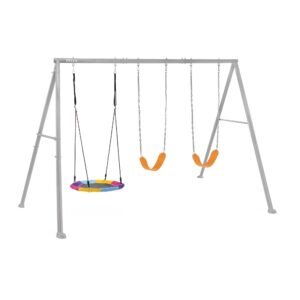 Intex 44134 - Altalena con Due Seggiolini e Dondolo Nido, Acciaio, Grigio, 343x235x200 cm