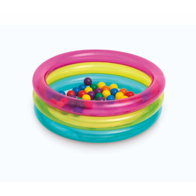 Intex 48674NP - Piscina Baby 3 Anelli con Palline Fun Ballz, Vinile, Multicolore, 86x25 cm