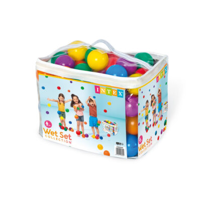 Intex 49600NP - Set 100 Palline Fun Ballz, Plastica, Multicolore, Ø 8 cm