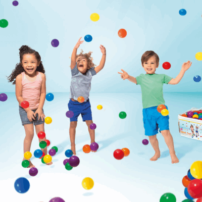 49602NP_3.png Intex 49602NP - Set 100 Palline Fun Ballz, Plastica, Multicolore, Ø 6,5 cm