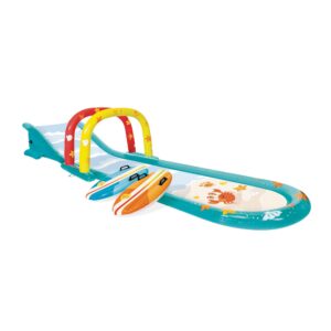 Intex 56167NP - Scivolo Acquatico Gonfiabile Surf, con Spruzzino e Due Mini Tavole Surf, Vinile, Multicolore, 561x137x99 cm
