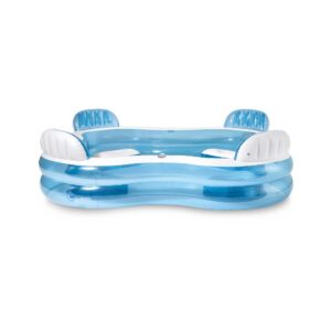 Intex 56475NP - Piscina Gonfiabile Family Quadrata, con Quattro Sedili,  Vinile, Multicolore, 229x229x66 cm