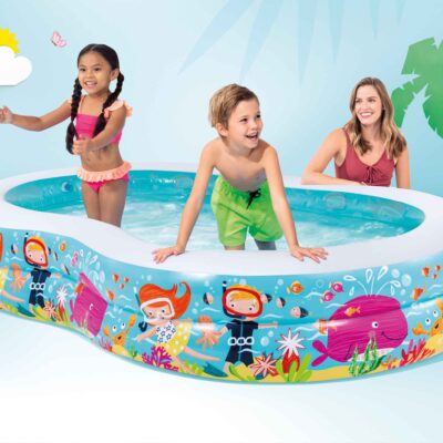 Intex 56490NP - Piscina Gonfiabile Paradise, Vinile, Multicolore, 262x160x46 cm
