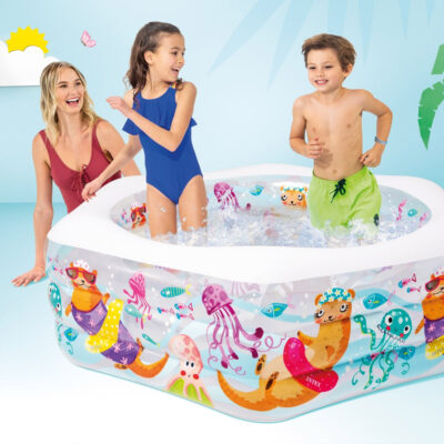 Intex 56493NP - Piscina Gonfiabile Oceano, Vinile, Multicolore,  191x178x61 cm