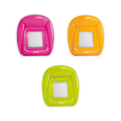 Intex 56802NP - Poltrona Gonfiabile Mare Trasparente con Retina Assortiti, Vinile, Multicolore, 104x102 cm