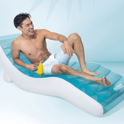 Intex 56874EU - Materassino Gonfiabile Mare Splash Lounge, Vinile, Azzurro, 191x99 cm