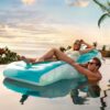 Intex 56874EU - Materassino Gonfiabile Mare Splash Lounge, Vinile, Azzurro, 191x99 cm