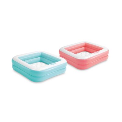 Intex 57100NP - Piscina Gonfiabile Baby  Quadarata Assortiti, Vinile, Multicolore, 86x86x25 cm