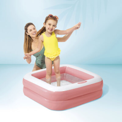Intex 57100NP - Piscina Gonfiabile Baby  Quadarata Assortiti, Vinile, Multicolore, 86x86x25 cm