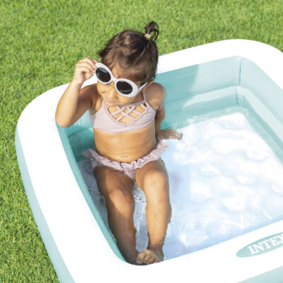Intex 57100NP - Piscina Gonfiabile Baby  Quadarata Assortiti, Vinile, Multicolore, 86x86x25 cm