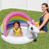 Intex 57113NP - Piscina Gonfiabile Unicorno Baby con Parasole, Vinile, Multicolore, 127x102x69 cm