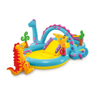 Intex 57135NP -  Piscina Gonfiabile Play Center Dinoland, Vinile, Multicolore, 302x229x112 cm