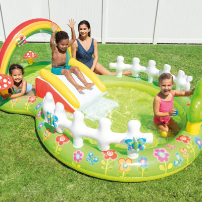 Intex 57154NP - Piscina GonfiabilePlay Center Garden, Vinile, Multicolore, 290x184x104 cm