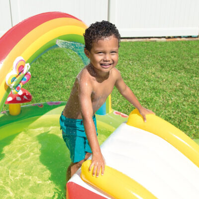 Intex 57154NP - Piscina GonfiabilePlay Center Garden, Vinile, Multicolore, 290x184x104 cm