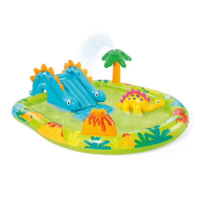 Intex 57166NP - Piscina Gonfiabile Play Center Dinosauri, Vinile, Multicolore, 191x152x58 cm