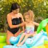 Intex 57166NP - Piscina Gonfiabile Play Center Dinosauri, Vinile, Multicolore, 191x152x58 cm