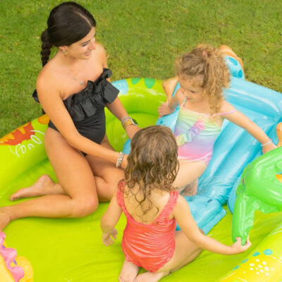 Intex 57166NP - Piscina Gonfiabile Play Center Dinosauri, Vinile, Multicolore, 191x152x58 cm