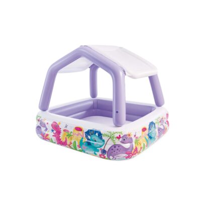 Intex 57470NP - Piscina Gonfiabile Acquario con Tettoia Removibile, Vinile, Multicolore, 157x157x122 cm