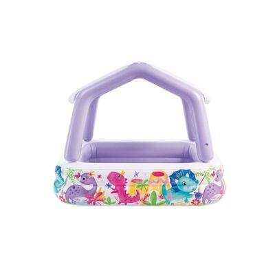 Intex 57470NP - Piscina Gonfiabile Acquario con Tettoia Removibile, Vinile, Multicolore, 157x157x122 cm
