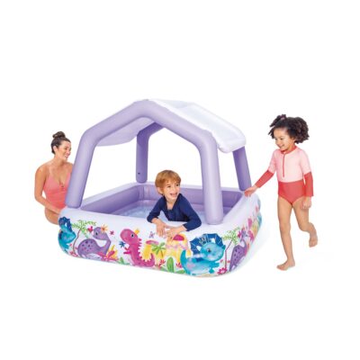 Intex 57470NP - Piscina Gonfiabile Acquario con Tettoia Removibile, Vinile, Multicolore, 157x157x122 cm