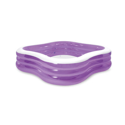 Intex 57495NP - Piscina Gonfiabile Family Quadrata, Vinile, Multicolore, 229x229x56 cm