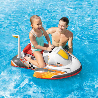 Intex 57520NP - Cavalcabile Gonfiabile Mare Aquascooter, Vinile, Multicolore, 117x77 cm