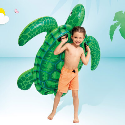 Intex 57524NP - Cavalcabile Gonfiabile Mare Tartaruga, Vinile, Verde, 150x127 cm