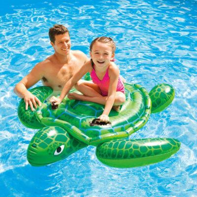 Intex 57524NP - Cavalcabile Gonfiabile Mare Tartaruga, Vinile, Verde, 150x127 cm