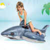 Intex 57525NP - Cavalcabile Gonfiabile Mare Squalo Bianco, Vinile, Grigio, 173x107 cm