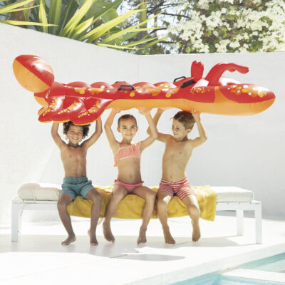 Intex 57528NP - Cavalcabile Gonfiabile Mare Aragosta, Vinile, Rosso, 213x137 cm