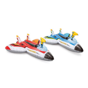 Intex 57536NP - Cavalcabile Gonfiabile Mare Aquascooter con Pistola ad Acqua, Vinile, Multicolore, 117x117 cm