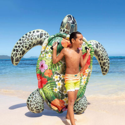 Intex 57555NP - Cavalcabile Gonfiabile Mare Tartaruga, Vinile, Verde, 191x170 cm