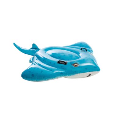Intex 57576NP - Cavalcabile Gonfiabile Mare Manta, Vinile, Azzurro, 185x145 cm