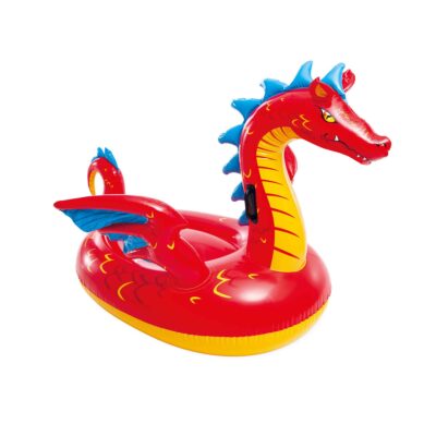 Intex 57577NP - Cavalcabile Gonfiabile Mare Drago Mistico, Vinile, Rosso, 198x173 cm