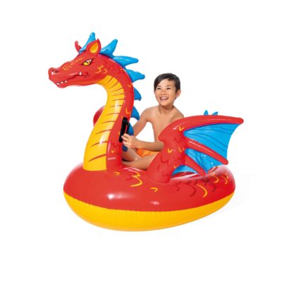 Intex 57577NP - Cavalcabile Gonfiabile Mare Drago Mistico, Vinile, Rosso, 198x173 cm