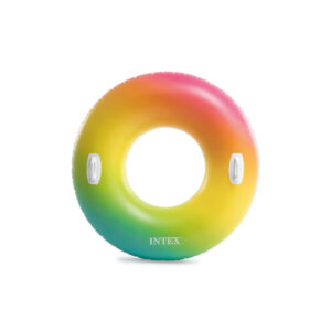 Intex 58202EU - Ciambellone Gonfiabile Mare con Maniglie Assortiti, Vinile, Multicolore, 122 cm