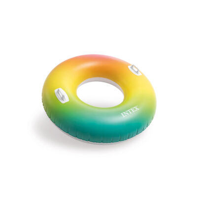 Intex 58202EU - Ciambellone Gonfiabile Mare con Maniglie Assortiti, Vinile, Multicolore, 122 cm