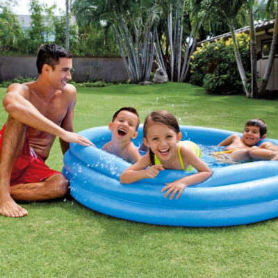 Intex 58426NP - Piscina Gonfiabile Crystal Blu, Vinile, Blu, 147x33 cm