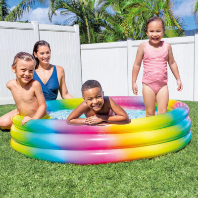 Intex 58439NP - Piscina Gonfiabile Arcobaleno, Vinile, Multicolore, 147x33 cm