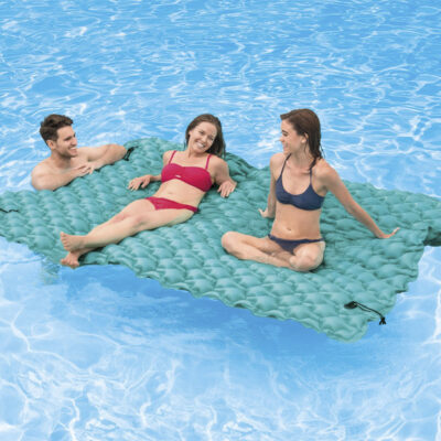 Intex 56841EU - Materassino Gonfiabile Mare Galleggiante Blu con Cuscinetti, Vinile, Multicolore,290x226 cm