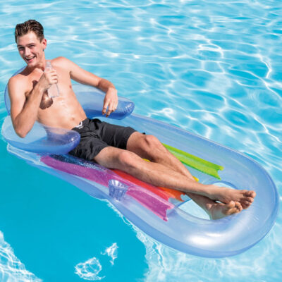 Intex 58802EU - Poltrona Gonfiabile Mare Abbronzante, Vinile, Multicolore,160x85 cm