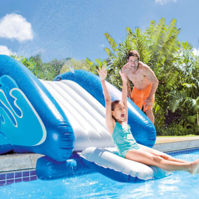 Intex 58849NP - Scivolo Gonfiabile Kool Splash, Vinile, Multicolore, 333x206x117 cm