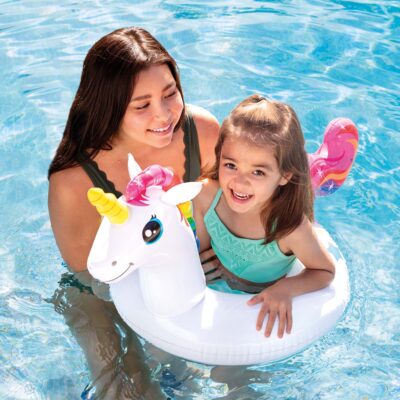 Intex 59221NP - Salvagente Gonfiabile Mare Animali Assortiti, 1 pezzo, Vinile, Multicolore, Dinosauro 81x58 cm, Lama 85x58 cm, Unicorno 107x58 cm