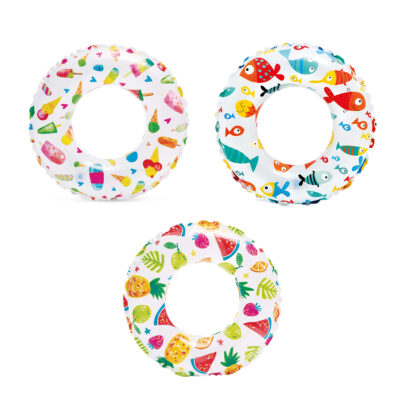 Intex 59241NP - Salvagente Gonfiabile Mare Fantasia Assortiti, Vinile, Multicolore, 61 cm
