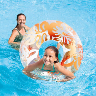 Intex 59251NP - Salvagente Gonfiabile Mare Fantasia Palme Assortiti, Vinile, Multicolore, 91 cm