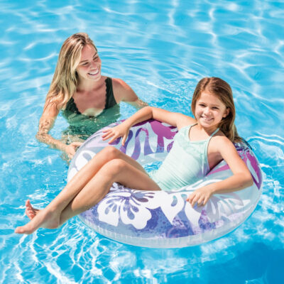 Intex 59251NP - Salvagente Gonfiabile Mare Fantasia Palme Assortiti, Vinile, Multicolore, 91 cm